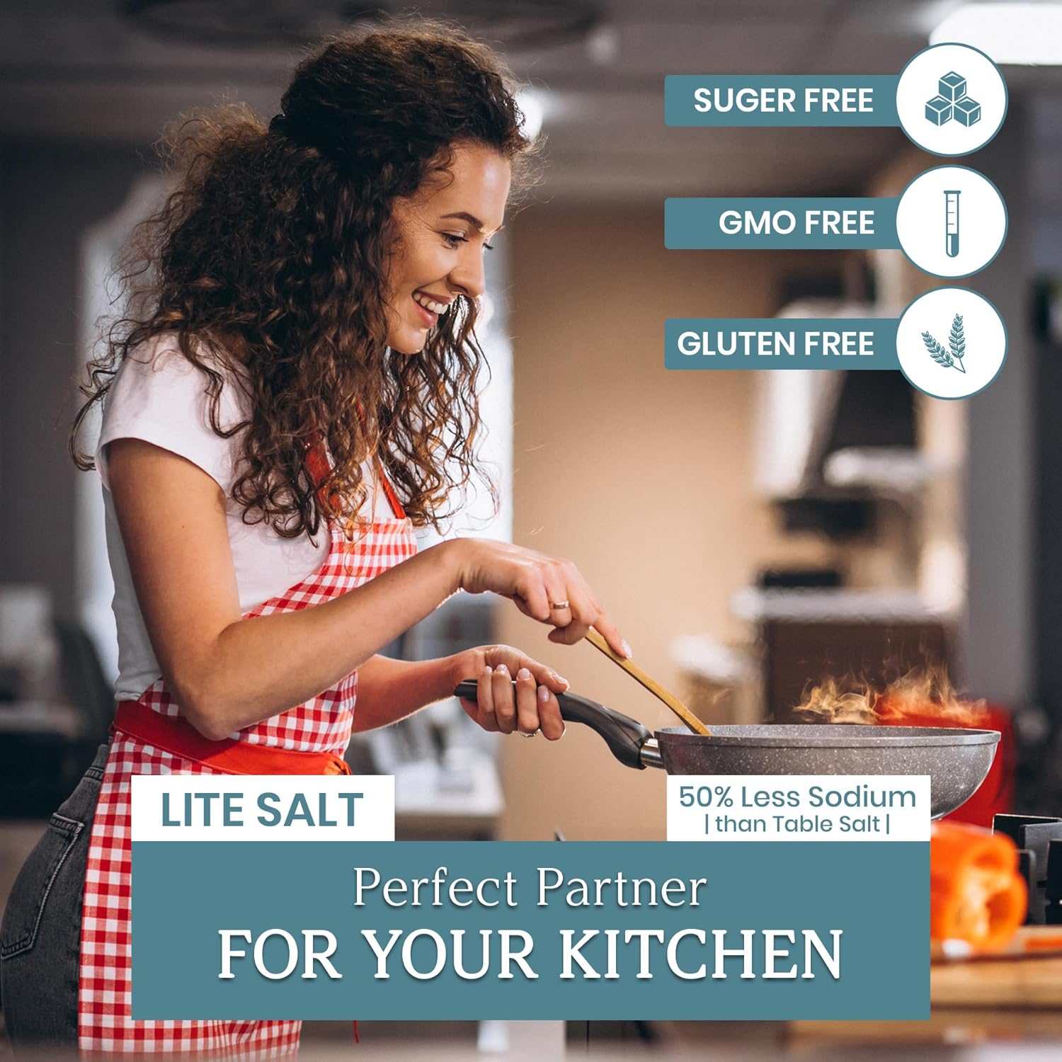 Pacific Pelican Iodized Dead Sea Lite Salt - Fine Grain | Unrefined Kosher, Natural Iodized, Low Sodium Salt for Cooking, Seasoning & Baking - Image 2