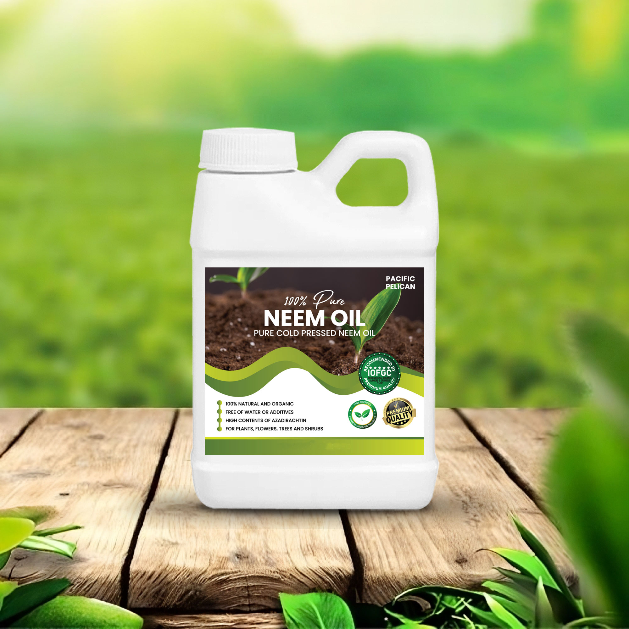 Pacific Pelican 100% Pure Cold Pressed Neem Oil – Multipurpose Natural Oil for Indoor & Outdoor Use