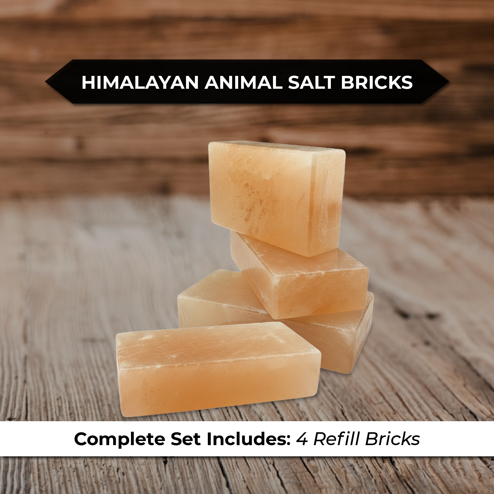 Pacific Pelican Himalayan Pink Salt Animal Lick Bricks for Livestock and Wildlife - 100% Pure & Natural Feed Salt - 84 Natural Minerals and Trace Elements (Pack of 4 Bricks)